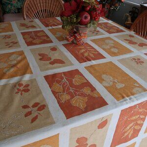 Avon Autumn Leaves Cotton Tablecloth 58" x 100"